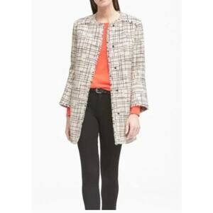 NWT Banana Republic Cream Cotton Tweed Coat XL